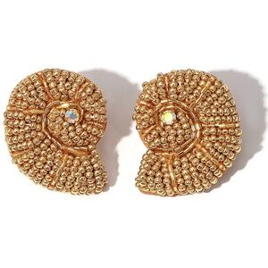 ✨🆕✨LUXLIFE Handmade Beaded Gold Shell Earrings